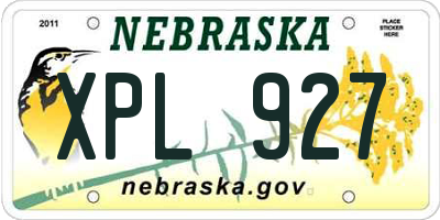 NE license plate XPL927