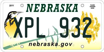 NE license plate XPL932