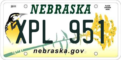 NE license plate XPL951