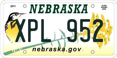 NE license plate XPL952
