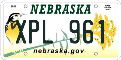 NE license plate XPL961