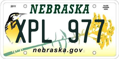 NE license plate XPL977