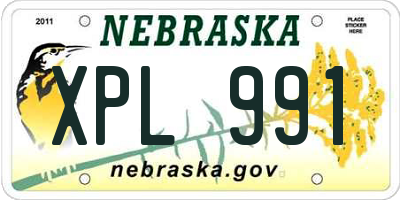 NE license plate XPL991