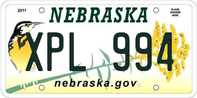 NE license plate XPL994