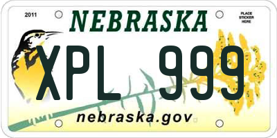 NE license plate XPL999