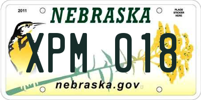 NE license plate XPM018