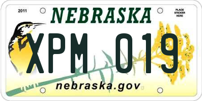 NE license plate XPM019