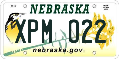 NE license plate XPM022