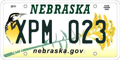 NE license plate XPM023