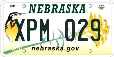 NE license plate XPM029