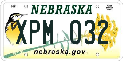 NE license plate XPM032