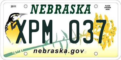 NE license plate XPM037