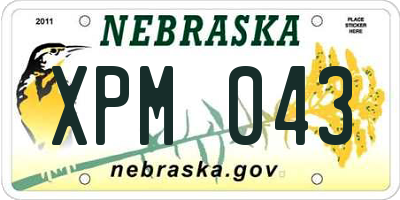 NE license plate XPM043