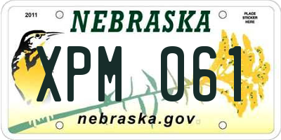 NE license plate XPM061