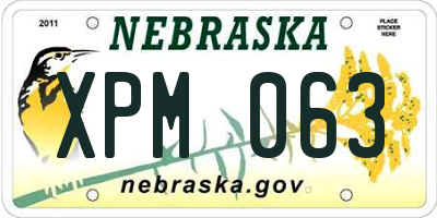 NE license plate XPM063