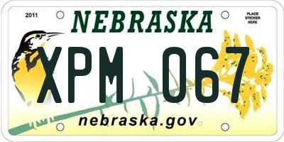 NE license plate XPM067