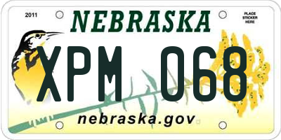 NE license plate XPM068