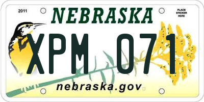 NE license plate XPM071