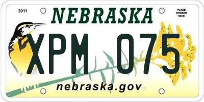 NE license plate XPM075