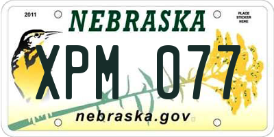 NE license plate XPM077