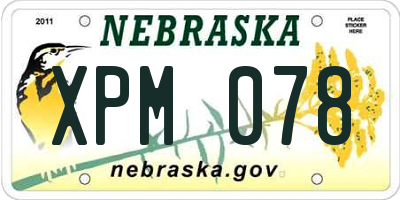 NE license plate XPM078