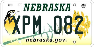 NE license plate XPM082
