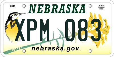 NE license plate XPM083