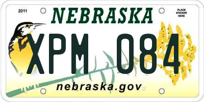NE license plate XPM084
