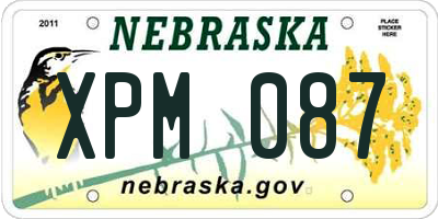 NE license plate XPM087