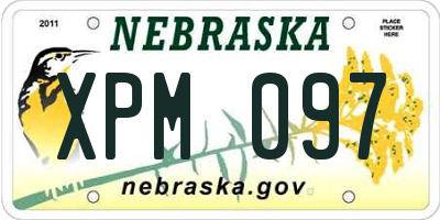 NE license plate XPM097
