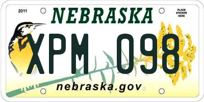 NE license plate XPM098