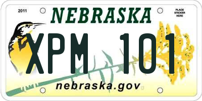 NE license plate XPM101