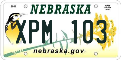 NE license plate XPM103