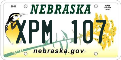 NE license plate XPM107