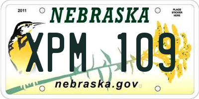 NE license plate XPM109