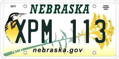 NE license plate XPM113
