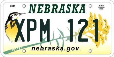 NE license plate XPM121