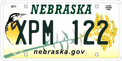 NE license plate XPM122