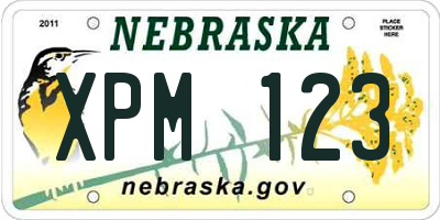 NE license plate XPM123