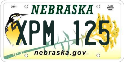 NE license plate XPM125