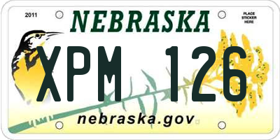 NE license plate XPM126