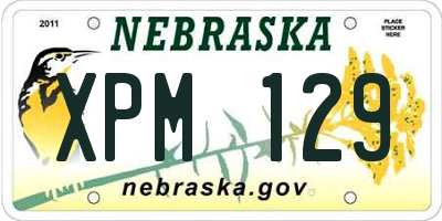 NE license plate XPM129