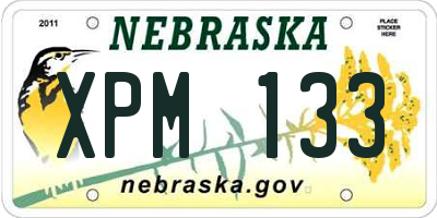 NE license plate XPM133