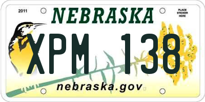 NE license plate XPM138