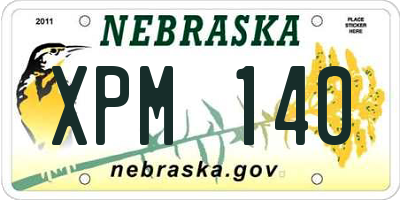 NE license plate XPM140