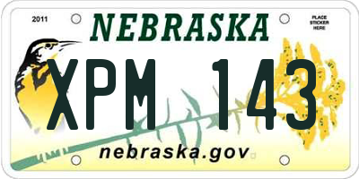 NE license plate XPM143