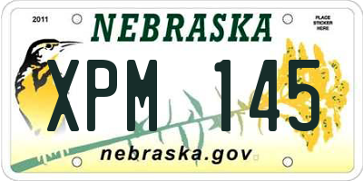 NE license plate XPM145