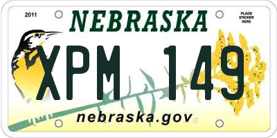 NE license plate XPM149