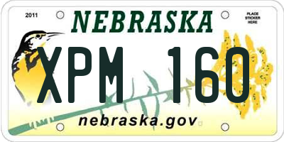 NE license plate XPM160