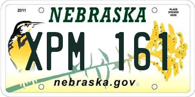 NE license plate XPM161